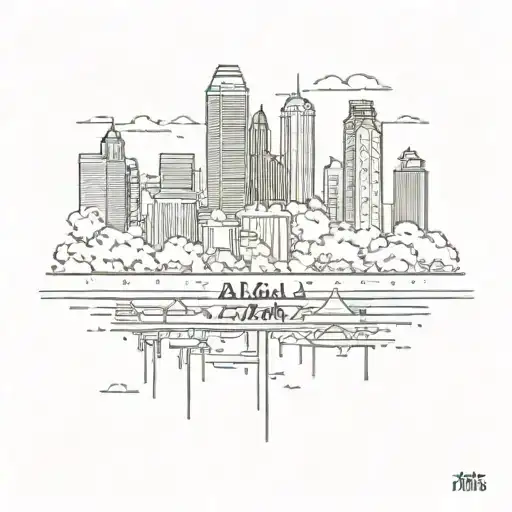 atlanta skyline tattoo design idea