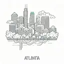 atlanta skyline tattoo design idea