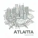 atlanta skyline tattoo design idea