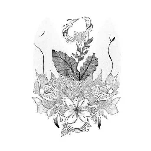 A beautiful poem written in Oromo script, with delicate floral elements tattoo design idea