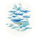 blessed in Japanese with clouds  tattoo design idea