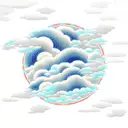 blessed in Japanese with clouds  tattoo design idea