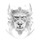 A tattoo of a roaring lion wearing a Greek laurel wreath tattoo design idea