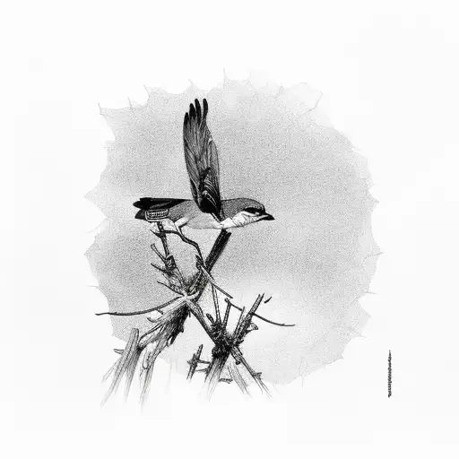 gray shrike hunting  tattoo design idea