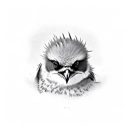 gray shrike  tattoo design idea