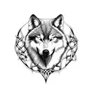 aggressive celtic wolf tattoo design idea