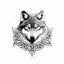 aggressive celtic wolf tattoo design idea