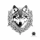 aggressive celtic wolf tattoo design idea