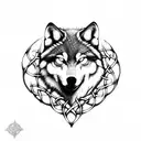 Aggressive celtic wolf full body tattoo design idea