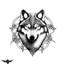 Aggressive celtic wolf full body tattoo design idea