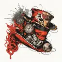 mad hatter tattoo design idea