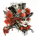 mad hatter tattoo design idea