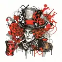 mad hatter tattoo design idea