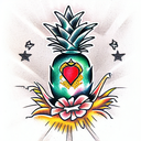 pineapple grenade tattoo design idea
