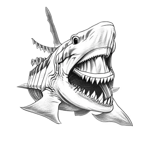 skeleton riding a tigershark with a beer in his hand tattoo design idea