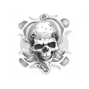 skeleton drinking a beer tattoo design idea