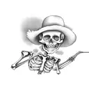 skeleton drinking a beer tattoo design idea