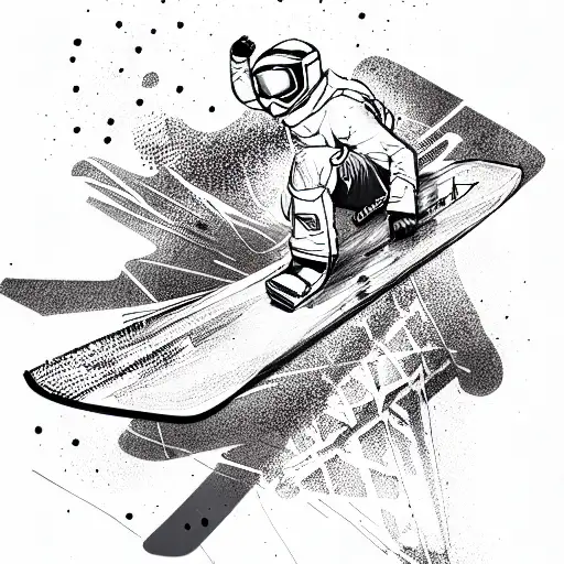 snowboarder superheros tattoo design idea