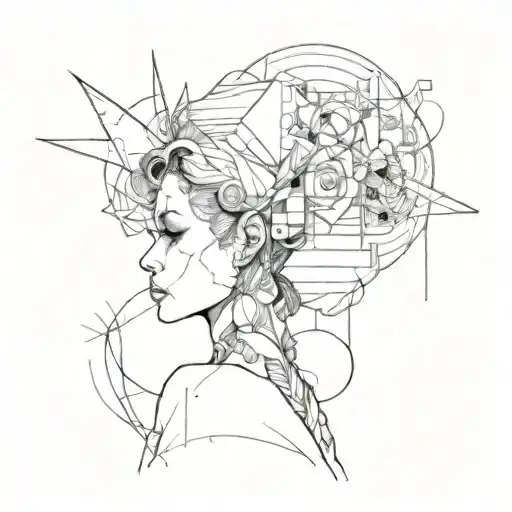 i want the tattoo design to be black and white collage with a mix of urban, graffiti, and street art styles. She must we tattoo design idea