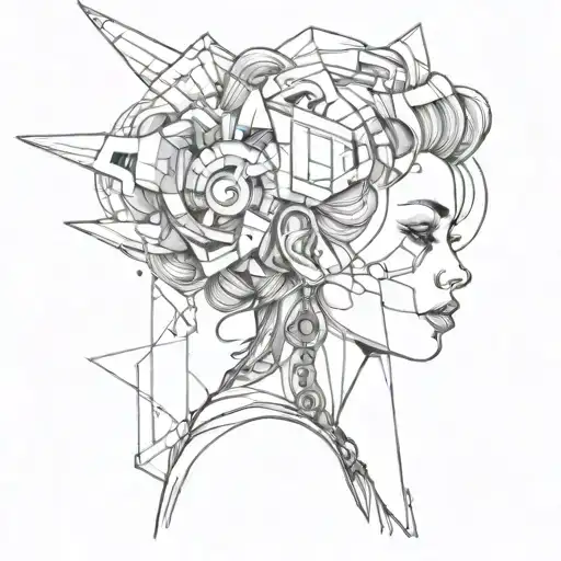 i want the tattoo design to be black and white collage with a mix of urban, graffiti, and street art styles. She must we tattoo design idea