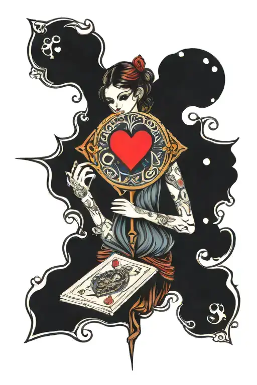 love tarot card tattoo design idea
