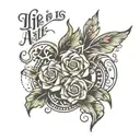 Life is all about second chance always hustle and move on  tattoo design idea