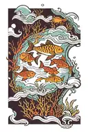 underwater scene with marley tattoo design idea