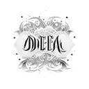 ambigram text tattoo design idea