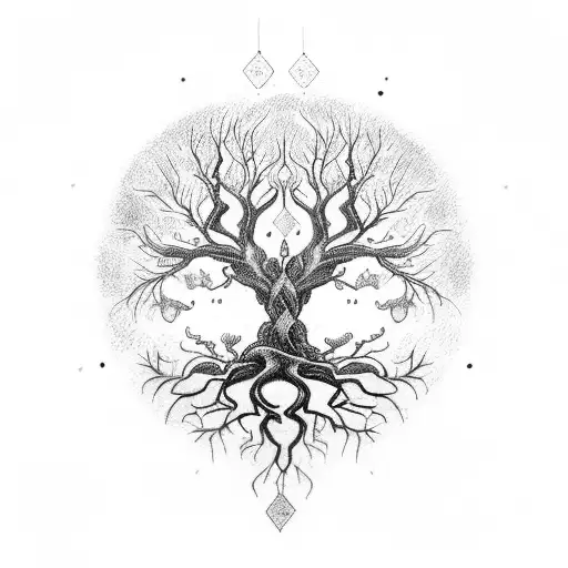 yggdrasil tree tattoo design idea