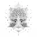 yggdrasil tree tattoo design idea