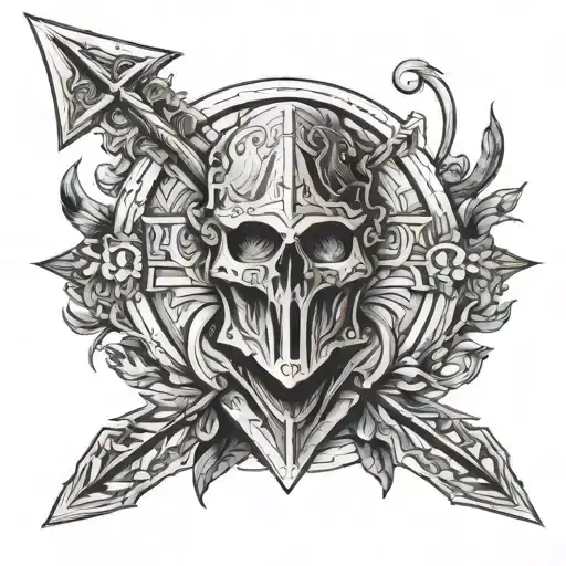 forearm design on Roman history that works around an arrow head tattoo  tattoo design idea