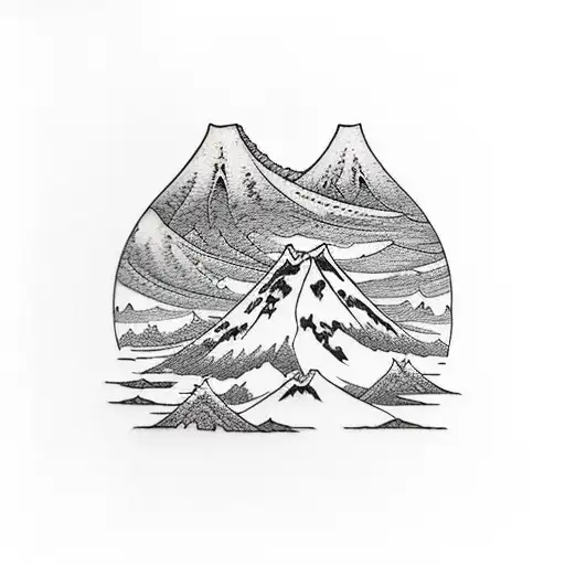 Mountain Scene tattoo design idea