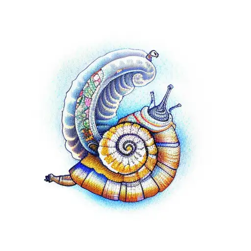 snail on the mountainside tattoo design idea