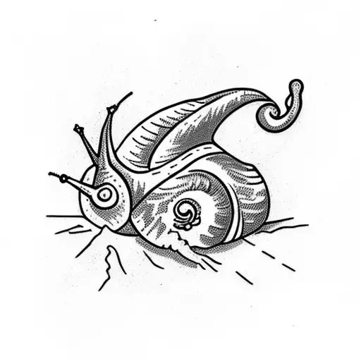 snail on the mountainside tattoo design idea