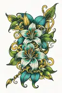 lily flower heart tattoo design idea