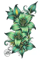 lily flower heart tattoo design idea