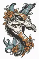 hands reaching to each other , semi colon cancer ribbon tattoo design idea