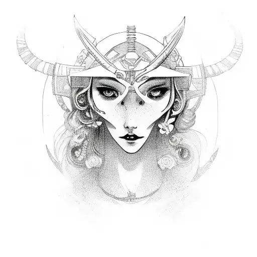 Zodiac Virgo maiden tattoo design idea