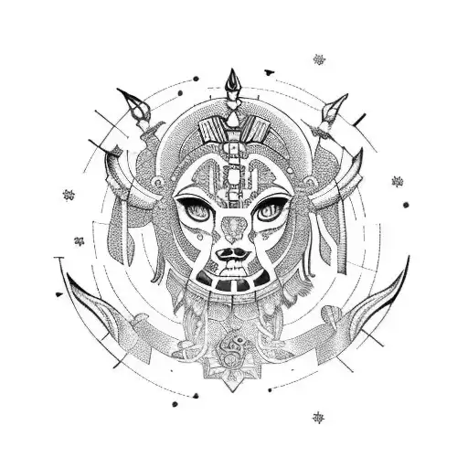 Zodiac Virgo maiden tattoo design idea