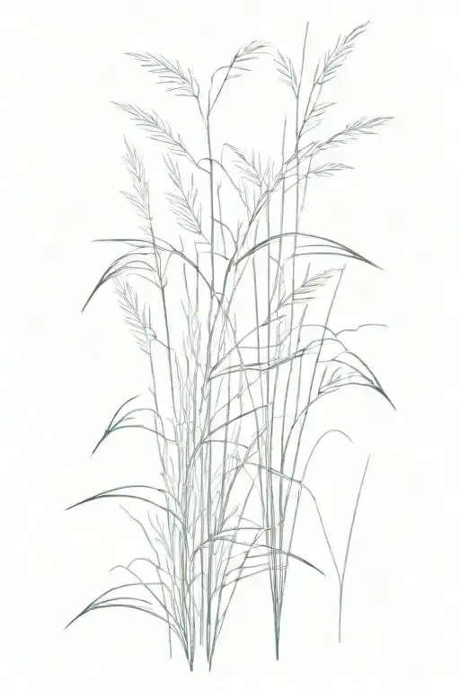 coastal dune grass tattoo design idea