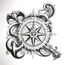 Anchor, Swallow, Nautical Star, Compass Rose, Crossed Cannons, Shellback, King Neptune tattoo design idea