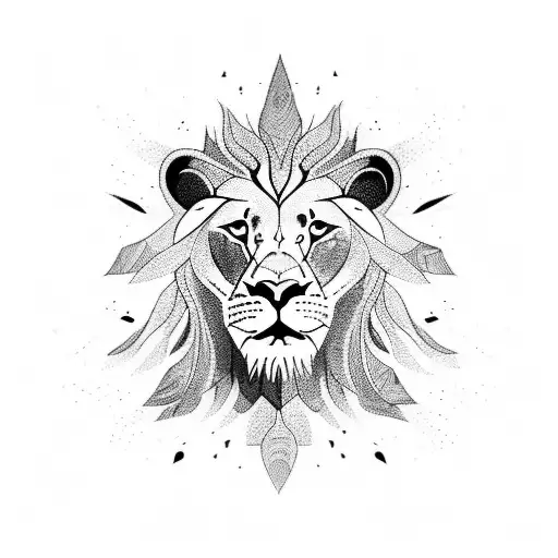 Tribal Lion tattoo design idea