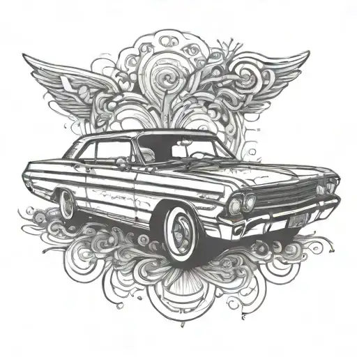 ford Impala 1967 cruising tattoo design idea