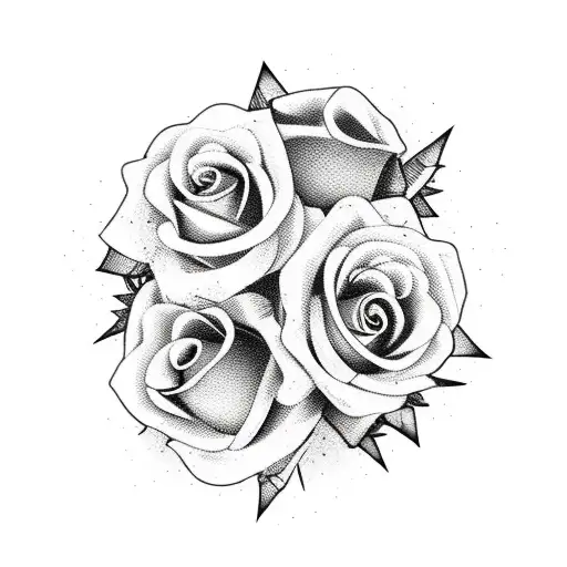 flowers with punk rock  tattoo design idea