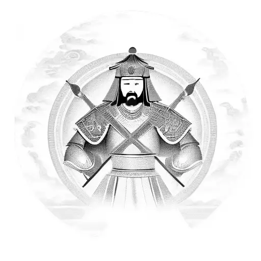 Genghis Khan was a great king and warrior.  He led his army into China and Persia, and he conquered many lands. In every tattoo design idea