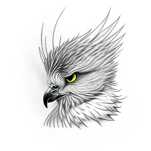 king and his hawk tattoo design idea