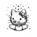hello kitty con una arma en la mano tattoo design idea