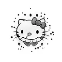 hello kitty con una arma en la mano tattoo design idea