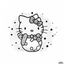 hello kitty con una arma en la mano tattoo design idea
