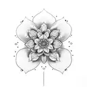 gaelic 5 point flower tattoo design idea